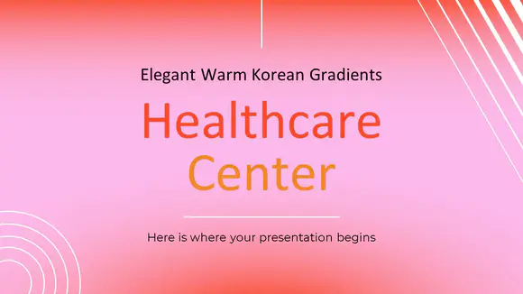 优雅温暖的韩国梯度保健中心演示文稿PPT模板
