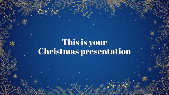 金色圣诞节免费PowerPoint模板