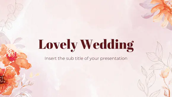 海外可爱的婚礼PowerPoint模板