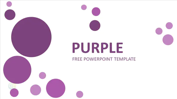 免费的紫色圆点ppt模板