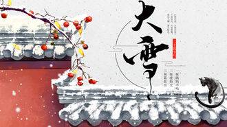 中国风大雪红墙二十四节气PPT模板