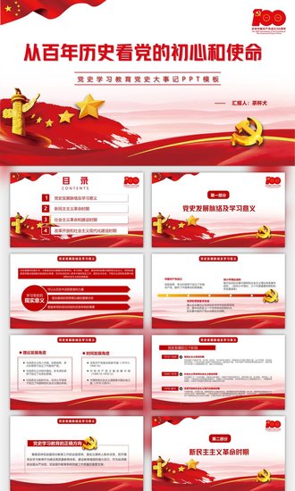 从百年历史看党的初心和使用PPT课件