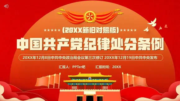中国共产党纪律处分条例PPT课件模板