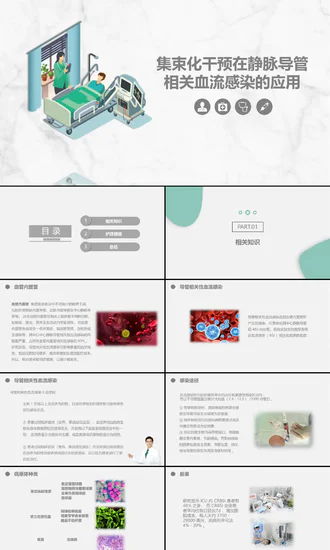集束化干预在静脉导管相关血流感染的应用PPT模板