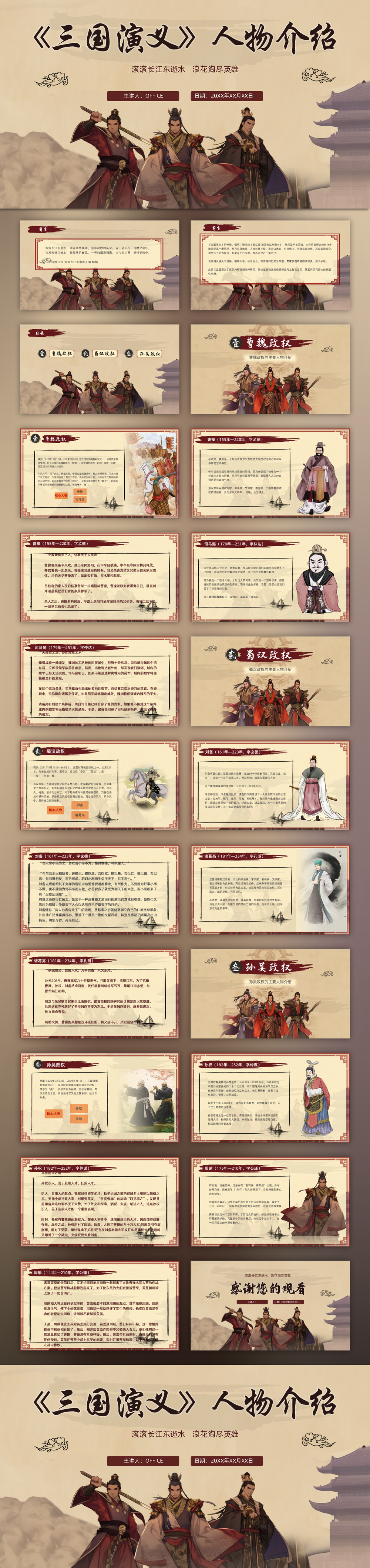 《三国演义》人物介绍PPT课件模板预览图