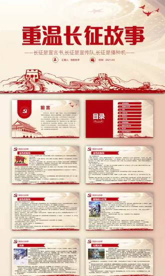 重温长征故事传承红色精神PPT