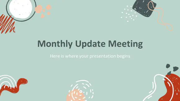 每月更新会议简报PPT模板