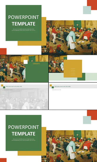 免费Powerpoint模板农民宴席