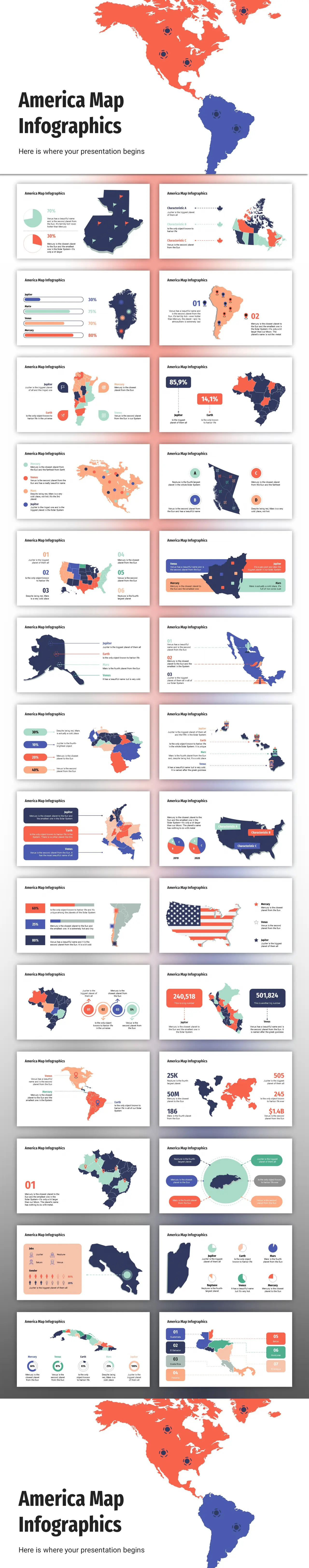 美国各周区地图信息介绍PPT模板