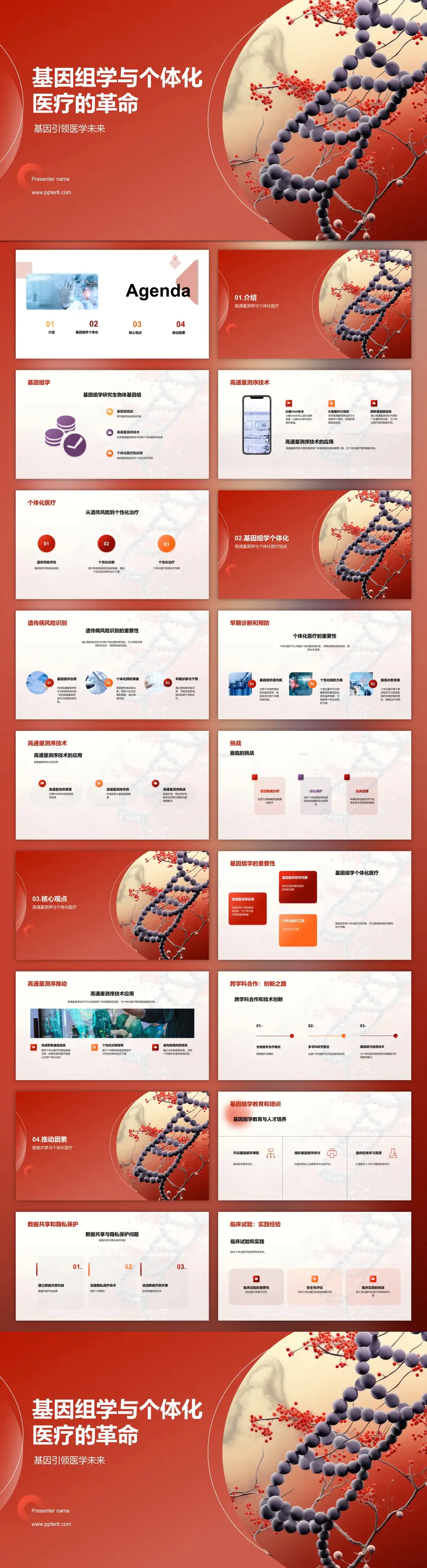 基因组学与个体化医疗的革命PPT模板-会员免费下载-PPTer吧