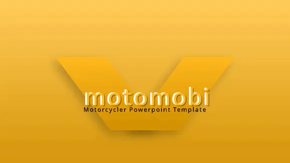 橙黄色摩托车车标免费PPT模板