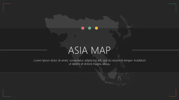 亚洲地图powerpoint模板