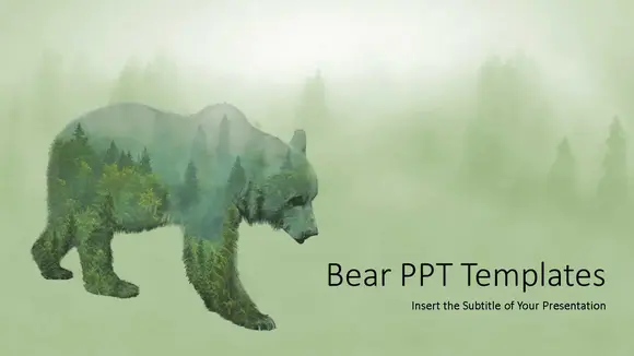 棕熊背景免费powerpoint模板