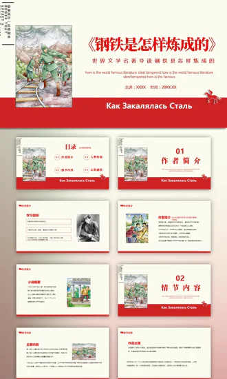 名著导读《钢铁是怎么炼成的》读书分享PPT