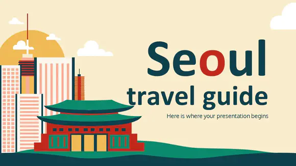旅游指南：首尔介绍PPT模板