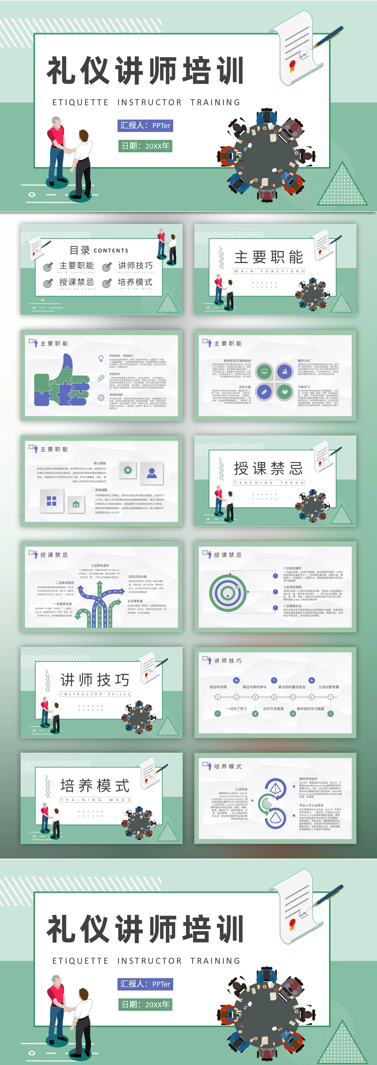 礼仪讲师培训PPT课件模板预览图
