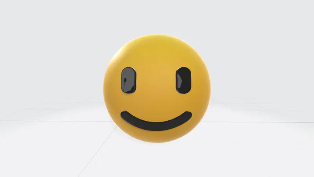 黄色微笑表情PPT3D模型