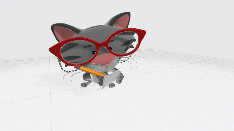 小猫动态写日记PPT3D模型