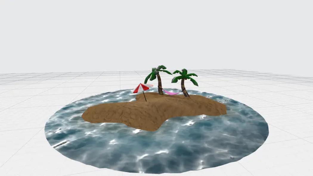 海滩景色PPT3D模型