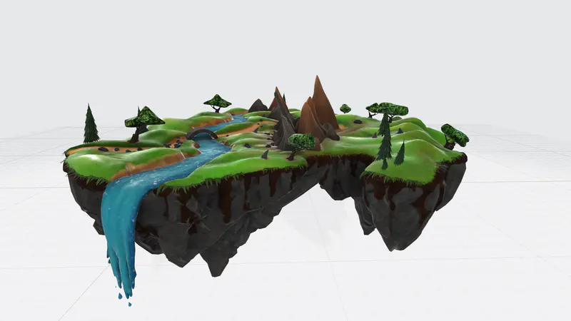 悬崖孤岛PPT3D模型