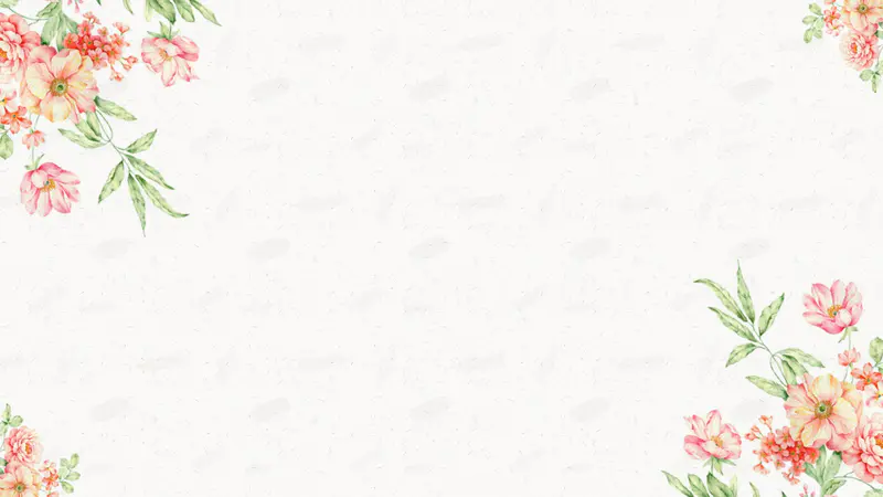 小清新典雅花卉边框ppt背景图