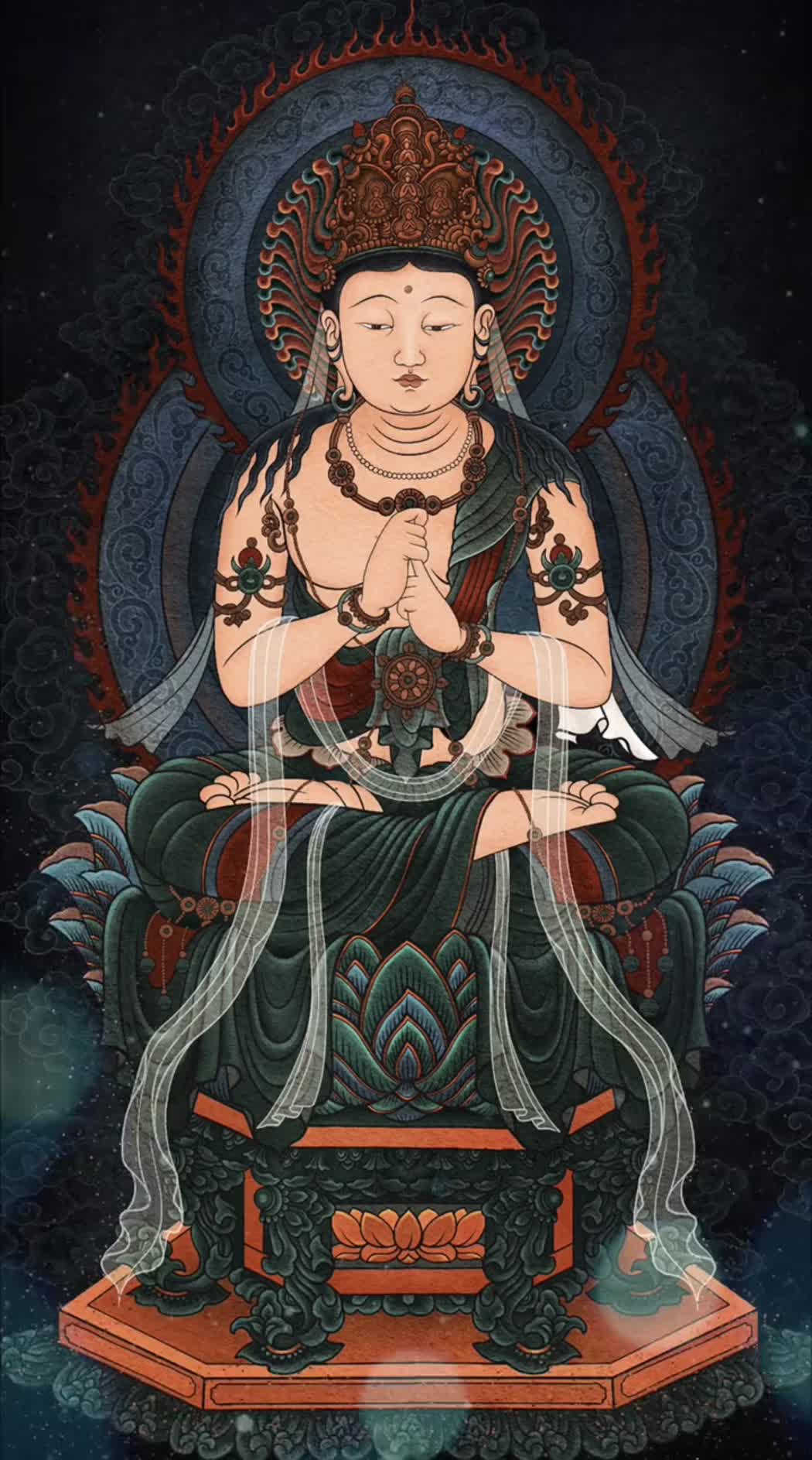 佛教如来佛祖竖版ppt背景