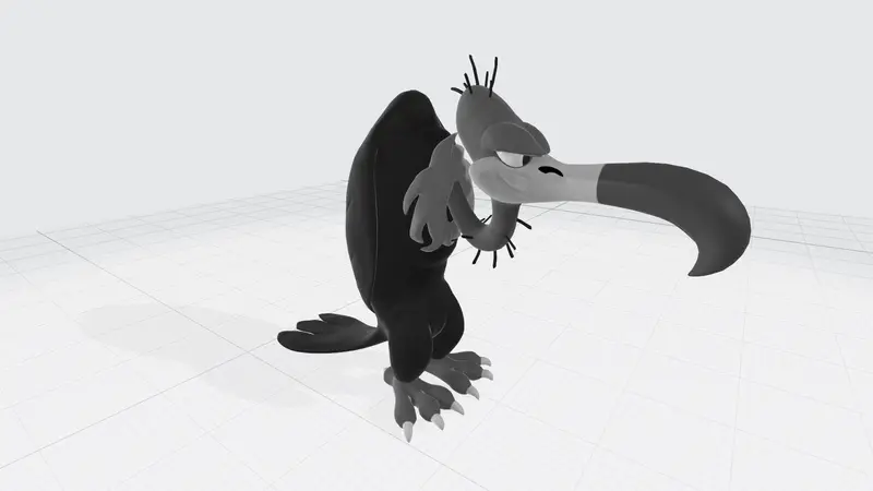 卡通人物秃鹫PPT3D模型