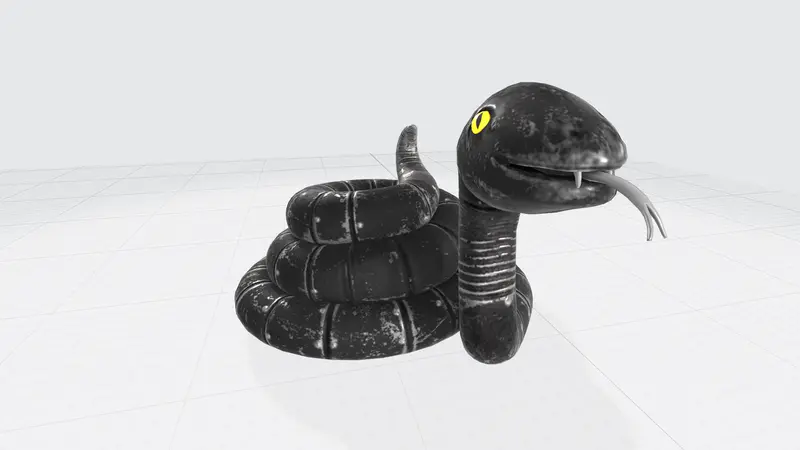 黑色大蟒蛇PPT3D模型
