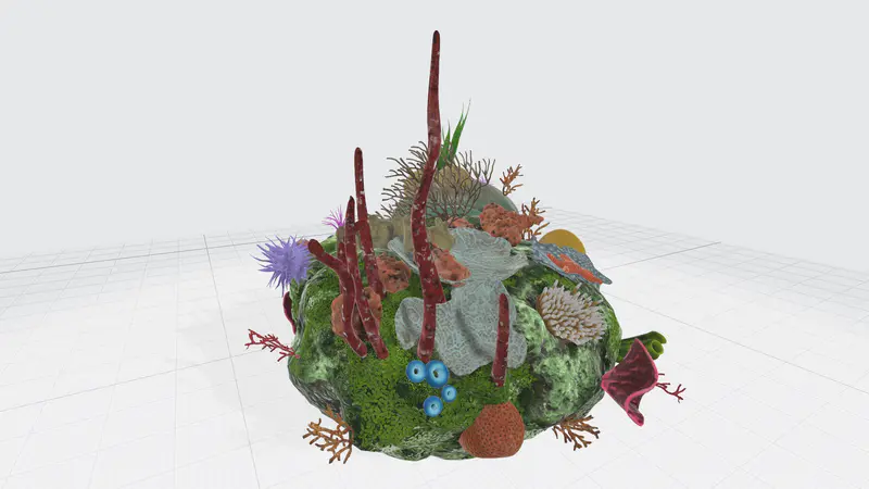 海底礁石珊瑚GLB3D模型