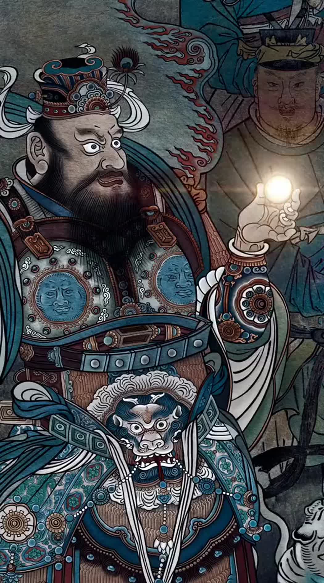 中国传统道教神仙发光竖版背景-免费下载-ppter吧