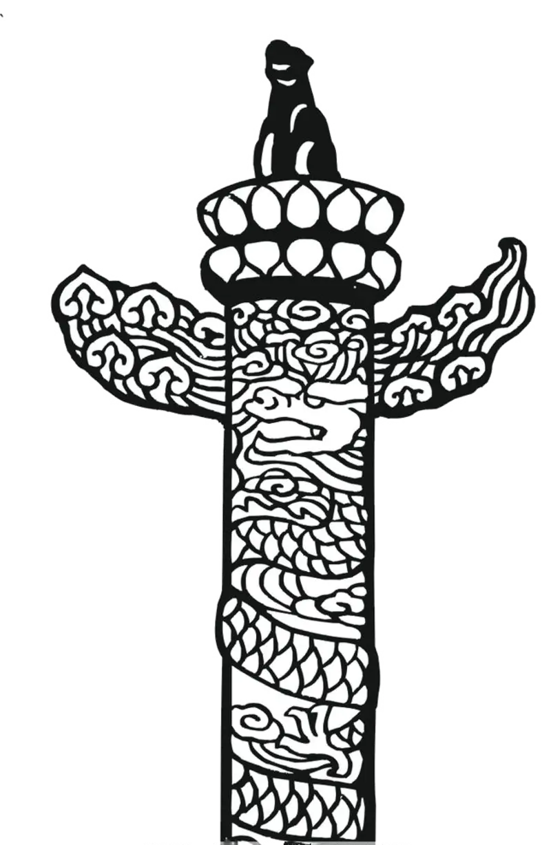 手绘天安门华表png图片