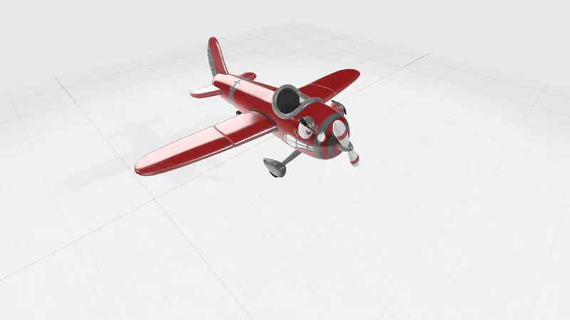 卡通动态螺旋桨飞机PPT3D模型