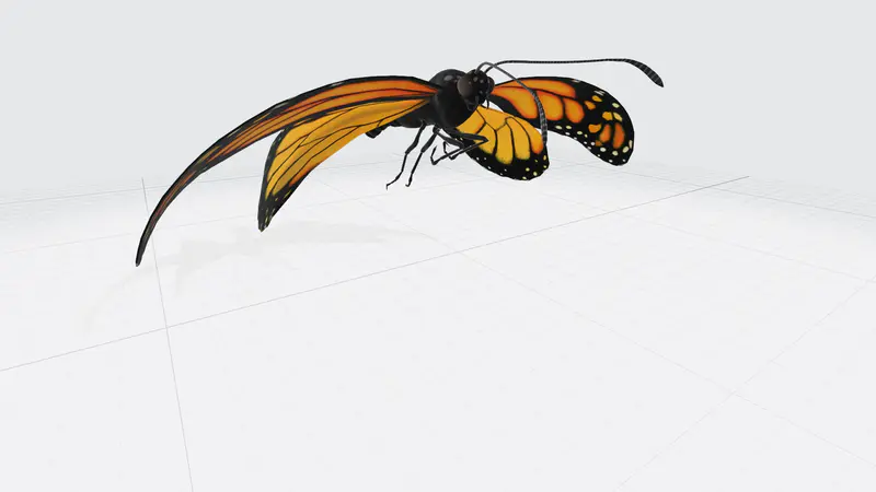 蝴蝶动态扇动翅膀PPT3D模型