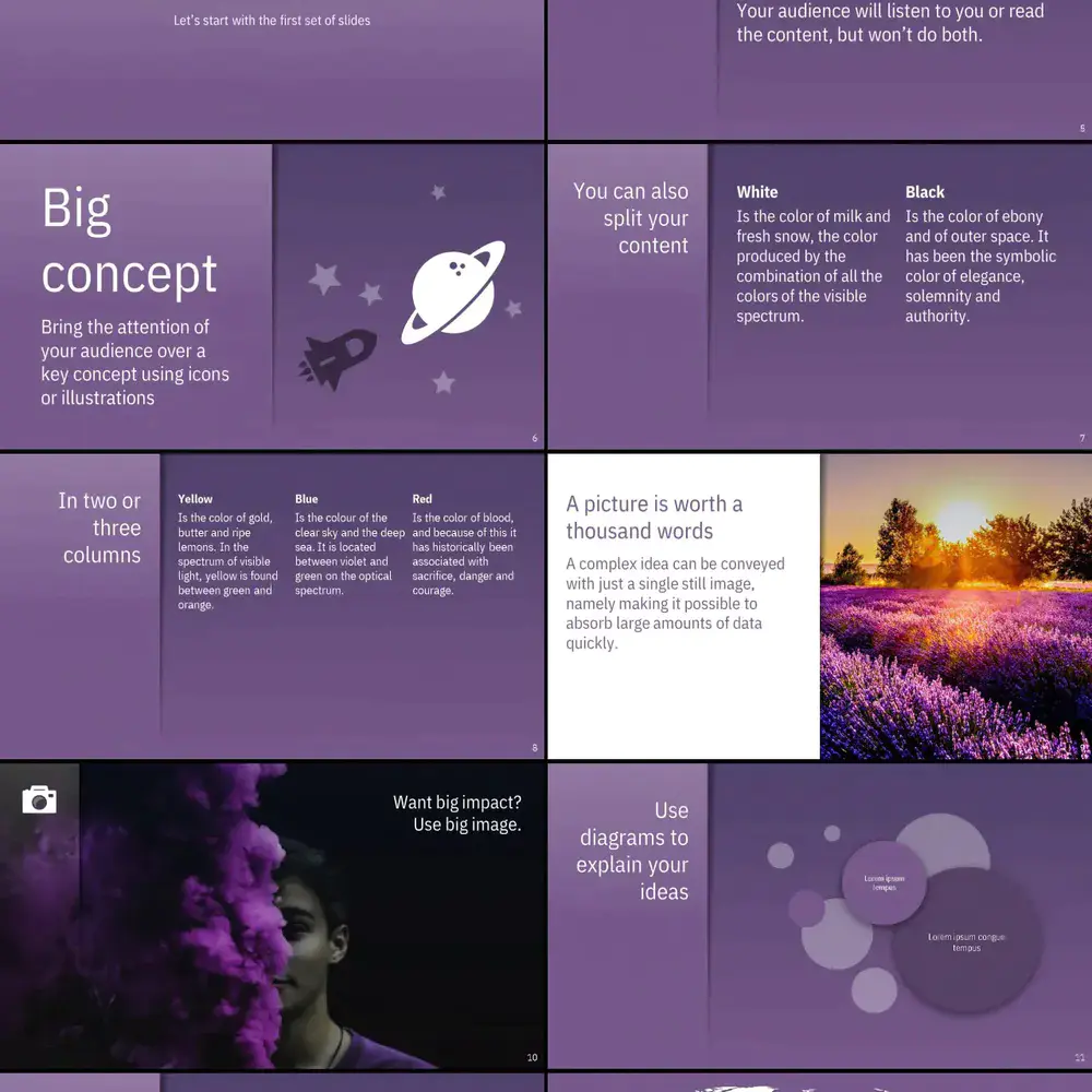 欧美紫色-免费PowerPoint模板