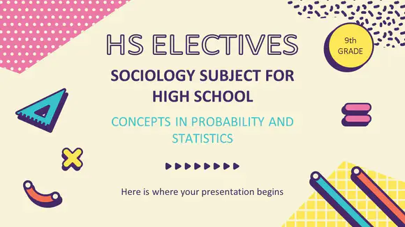 hs选修课：高中社会学科目-九年级：概率和统计概念介绍PPT模板