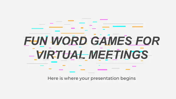 虚拟会议演示的有趣文字游戏PPT模板