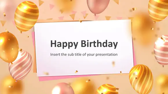 生日气球PowerPoint模板