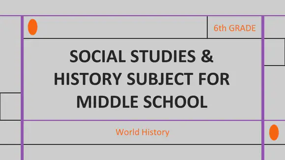 中学六年级社会研究与历史科目：世界历史介绍PPT模板