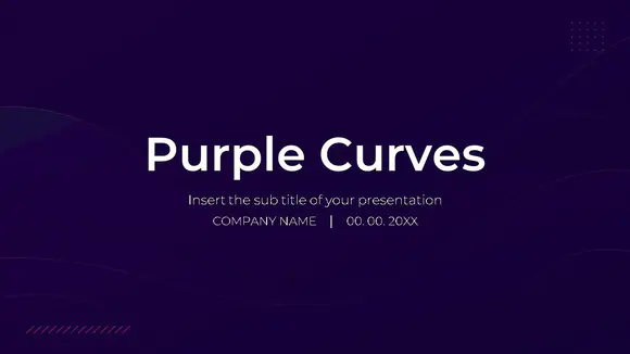 紫色曲线PowerPoint模板