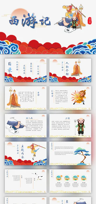《西游记》读书分享会PPT课件模板