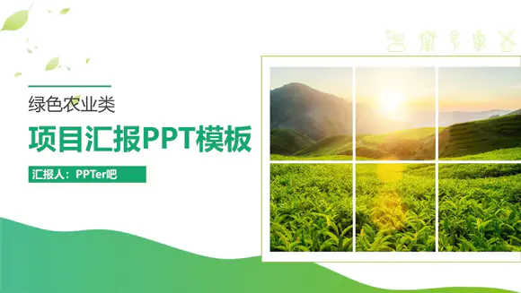 绿色茶山农业种植项目汇报PPT模板