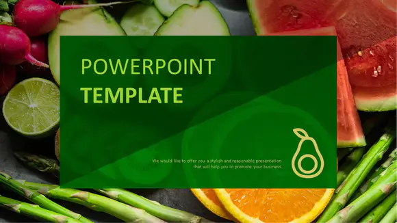 免费下载PowerPoint模板-新鲜水果和蔬菜