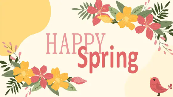 春天快乐，季节幻灯片和议程PPT模板