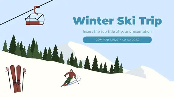 冬季滑雪冬季奥运会PPT模板
