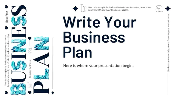 写下你的商业计划书PPT模板