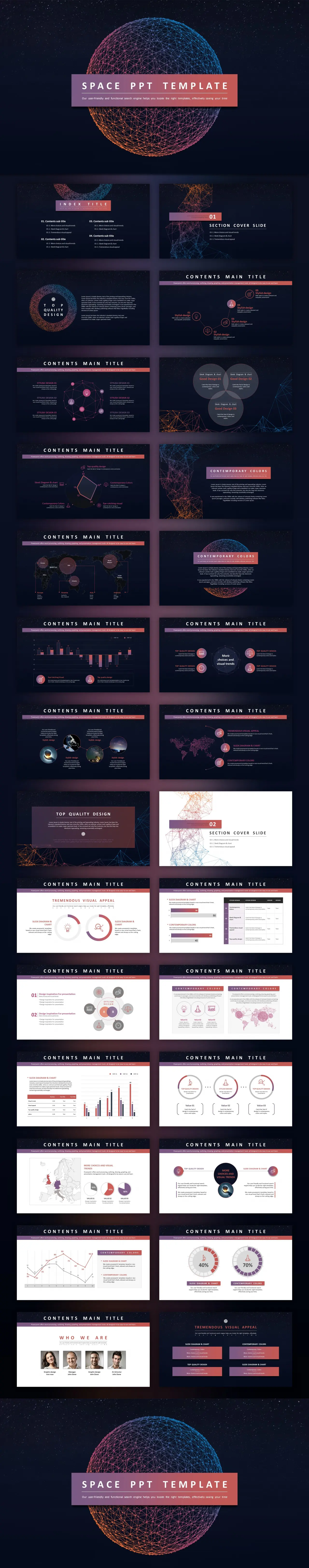 神秘的数字星球科技科幻几何PPT模板-会员免费下载-PPTer吧