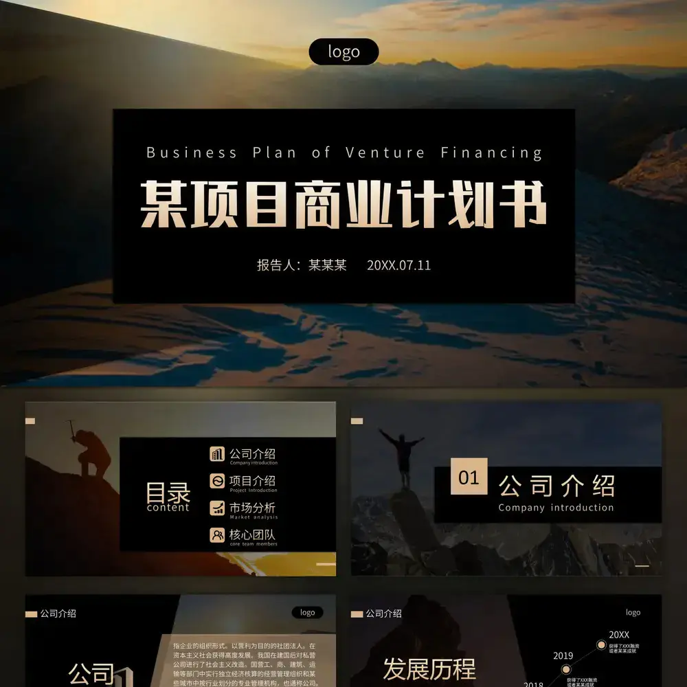 某项目商业计划书ppt模板