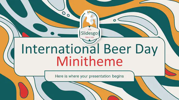 国际啤酒日小型主题介绍PPT模板会