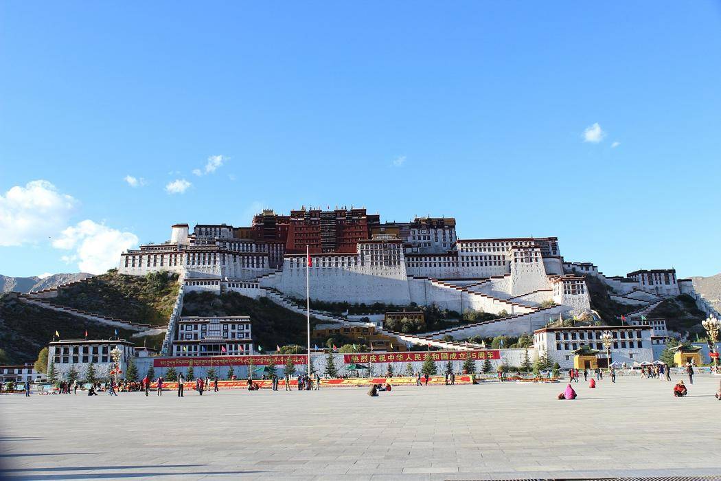 布达拉宫建筑旅游PPT背景图