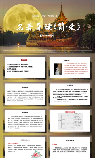 名著阅读《简·爱》外国小说阅读PPT模板